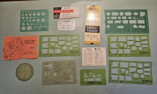 Lot vintage drafting templates - lot,