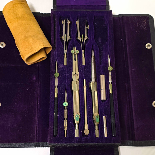Antique drafting tool set - tool,