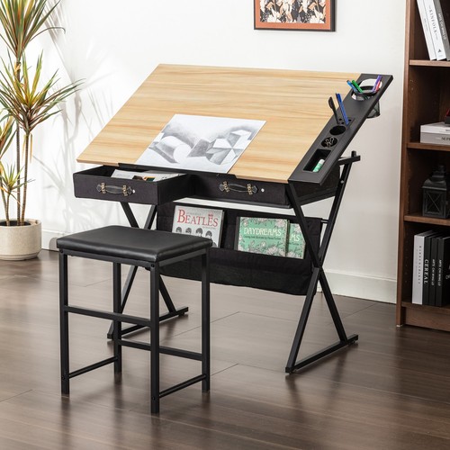 Adjustable drafting table with - adjustable,
